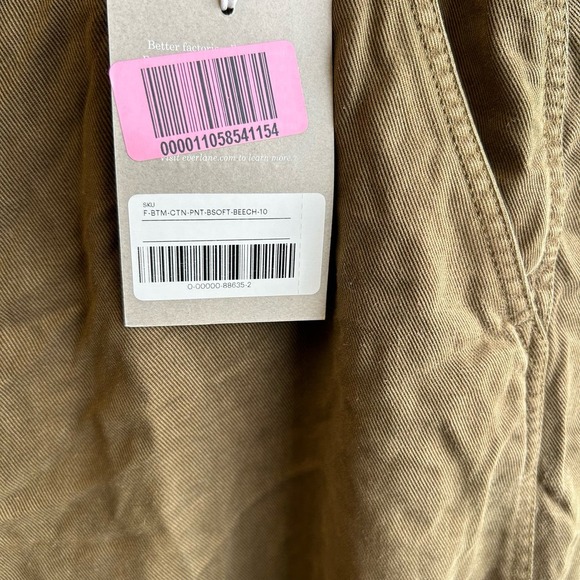 Everlane The Organic Beech Green Straight Leg Pants Women's NWT Size 10 - Picture 5 of 8